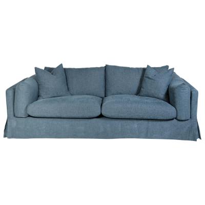 Draith Fabric Slipcover Sofa, 3 Seater, Denim