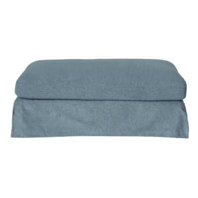 Draith Fabric Slipcover Ottoman, Denim