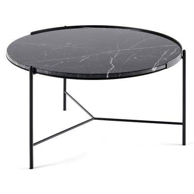 Shasta Marble & Metal Round Coffee Table, 80cm