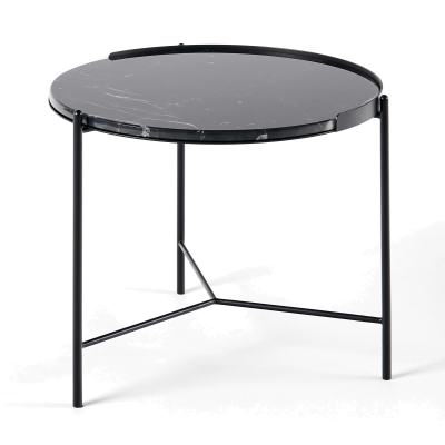 Shasta Marble & Metal Round Coffee Table, 60cm