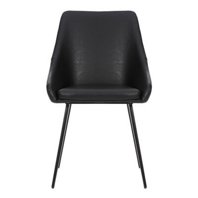Shogun Commercial Grade Faux Leather Dining Chair, Vintage Black