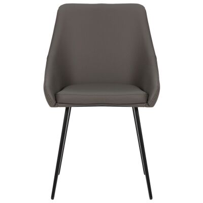 Shogun Commercial Grade Faux Leather Dining Chair, Dark Grey
