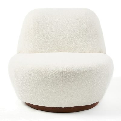 Sleigh Boucle Fabric Lounge Chair, Snow