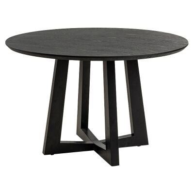 Sloan Commercial Grade Timber Round Dining Table, 120cm, Black