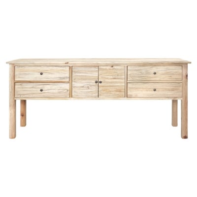 Sheraton Timber 2 Door 4 Drawer Buffet Table, 190cm, Distressed Natural