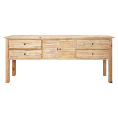 Sheraton Timber 2 Door 4 Drawer Buffet Table, 190cm, Rustic Pine