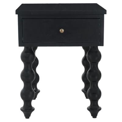 Ceron Mango Wood Bedside Table, Black