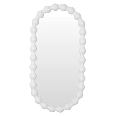 Ceron Mango Wood Frame Oval Wall Mirror, 120cm, White