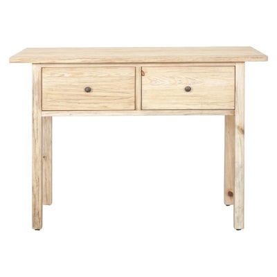 Sheraton Timber 2 Drawer Console Table, 108cm, Distressed Natural