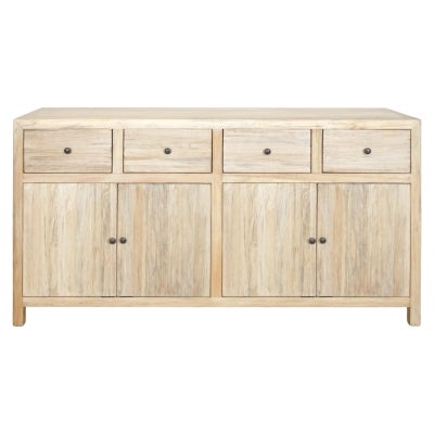 Sheraton Tomes Timber 4 Door 4 Drawer Buffet Table, 160cm, Distressed Natural
