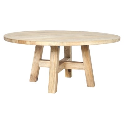 Sheraton Timber Round Coffee Table, 100cm, Distressed Natural