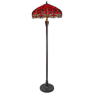 Bessie Dragonfly Tiffany Style Stained Glass Floor Lamp 