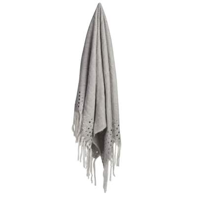 Dotty Blended Wool Throw, 130x170cm, Silver Grey