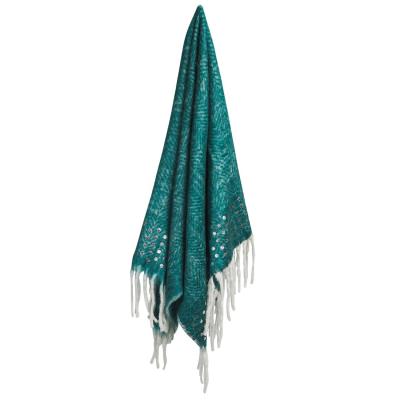 Dotty Blended Wool Throw, 130x170cm, Teal