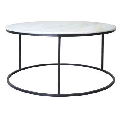 Marcel Marble & Iron Round Coffee Table, 90cm