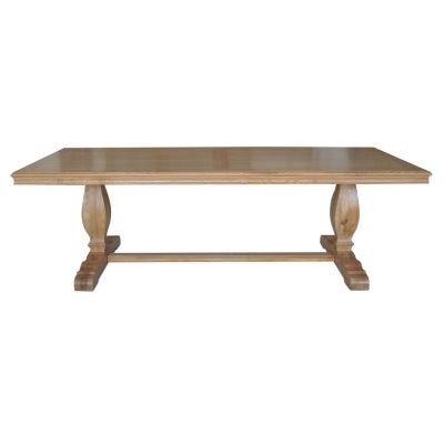 Salon Oak Timber Trestle Dining Table, 260cm, Natural Oak
