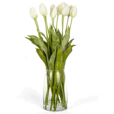 Adaline Artificial Tulip in Glass Vase