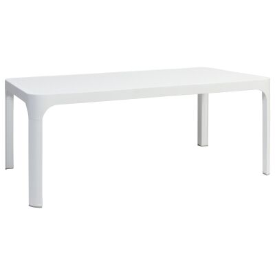 Net Italian Made Commercial Grade Outdoor Coffee Table, 100cm, White
