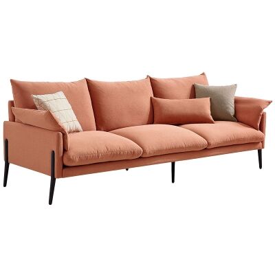 Tilly Fabric Sofa, 3 Seater, Copper