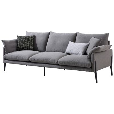 Tilly Fabric Sofa, 3 Seater, Dark Grey