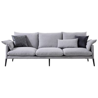 Tilly Fabric Sofa, 3 Seater, Light Grey
