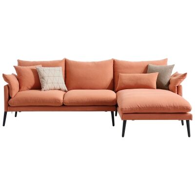 Tilly Fabric Corner Sofa, 3 Seater with RHF Chaise, Copper
