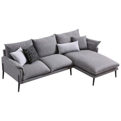Tilly Fabric Corner Sofa, 3 Seater with RHF Chaise, Dark Grey
