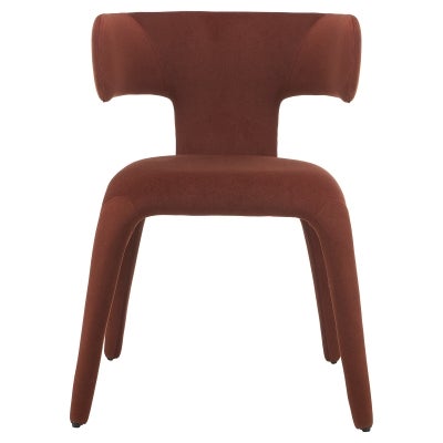 Tavros Mohair Fabric Dining Chair, Rust