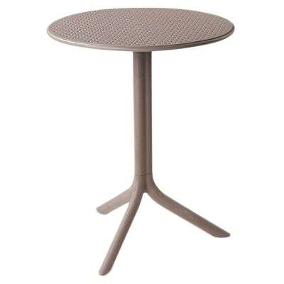 Step Italian Made Commercial Grade Indoor / Outdoor Round Dining Table, 60cm, Taupe