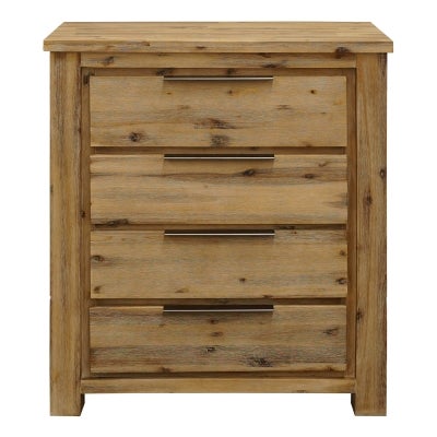 Crodo Acacia Timber 4 Drawer Tallboy