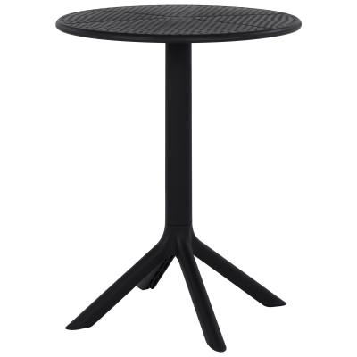 Olivia Outdoor Round Dining Table, 60cm, Black