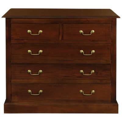 Tasmania Mahogany Timber 5 Drawer Tallboy, Mahogany