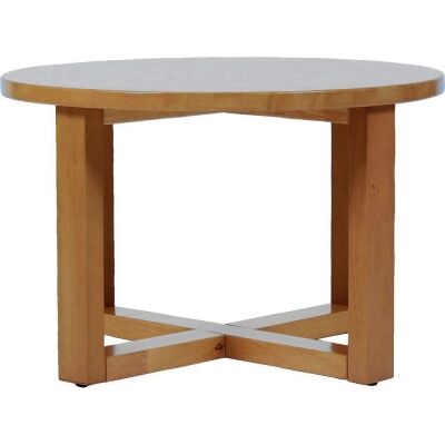 Chunk Commercial Grade Timber Round Coffee Table, 70cm, Light Oak