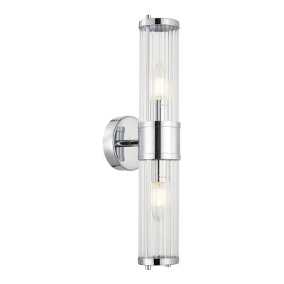 Tiempo Glass & Iron Wall Light, Chrome