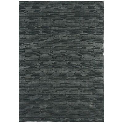 Timeless Stokes Hand Loomed Wool & Viscose Rug, 200x300cm, Charcoal / Grey