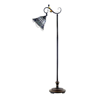 Shelby Tiffany Style Stained Glass Gooseneck Floor Lamp