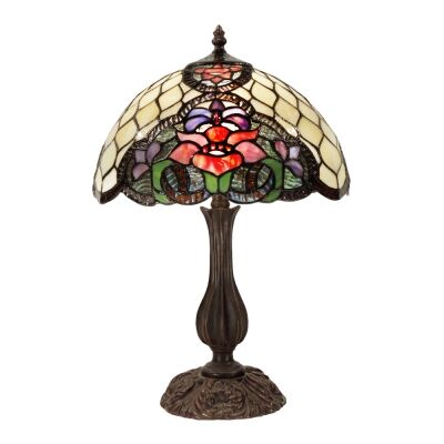 Alicia Tiffany Style Stained Glass Table Lamp, Medium
