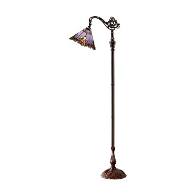 Benita Tiffany Style Stained Glass Downbridge Floor Lamp, Periwinkle