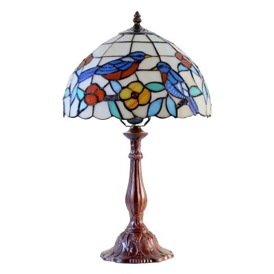 Tori Bluebird Tiffany Style Stained Glass Table Lamp
