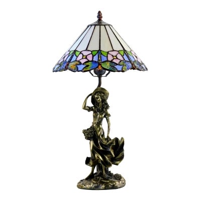 Sophie Tiffany Style Stained Glass Figurine Table Lamp