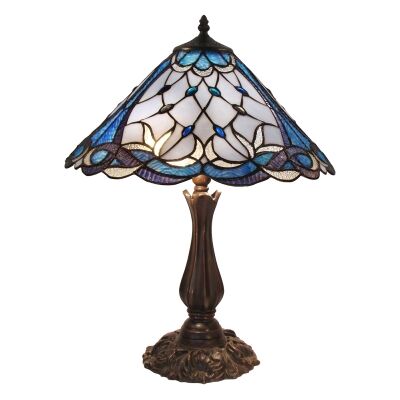 Talia Tiffany Style Stained Glass Table Lamp, Large