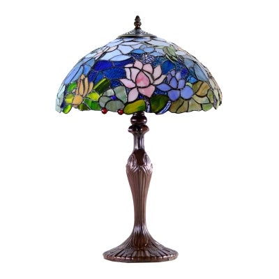 Stephanie Water Lily Tiffany Style Stained Glass Table Lamp