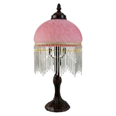Cassini Beaded Victorian Table Lamp, Pink
