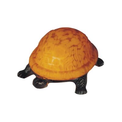 Tiffany Style Stained Glass Statue Table Lamp, Golden Shell Tortoise