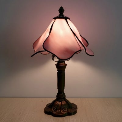 Lily of The Valley Tiffany Style Stained Glass Table Lamp, Pink