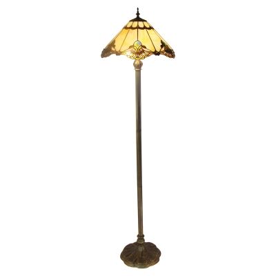 Benita Tiffany Style Stained Glass Floor Lamp, Beige