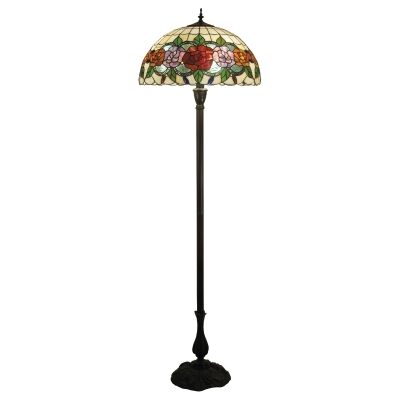 Rose Garden Tiffany Style Stained Glass Floor Lamp