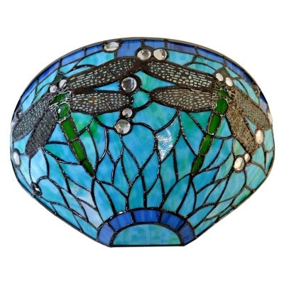 Sylvia Dragonfly Tiffany Style Stained Glass Wall Sconce