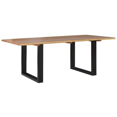 Milot Marri Timber & Steel Dining Table, 210cm