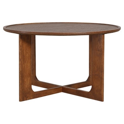 Noren Wooden Round Tray Top Coffee Table, 80cm, Walnut